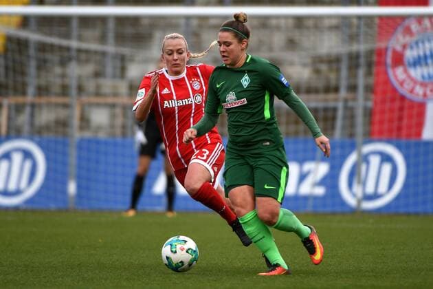 v li Mandy Islacker FC Bayern Munich FCB 23 Lisa Marie Scholz SV Werder Bremen 7 in duel Duel tackle Dynamics Action Action Football Allianz Women Bundesliga FC Bayern Munich SV Werder Bremen xslx