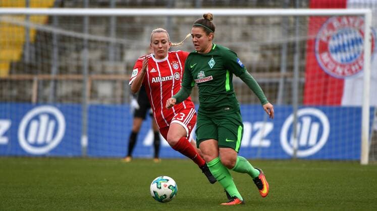 v li Mandy Islacker FC Bayern Munich FCB 23 Lisa Marie Scholz SV Werder Bremen 7 in duel Duel tackle Dynamics Action Action Football Allianz Women Bundesliga FC Bayern Munich SV Werder Bremen xslx