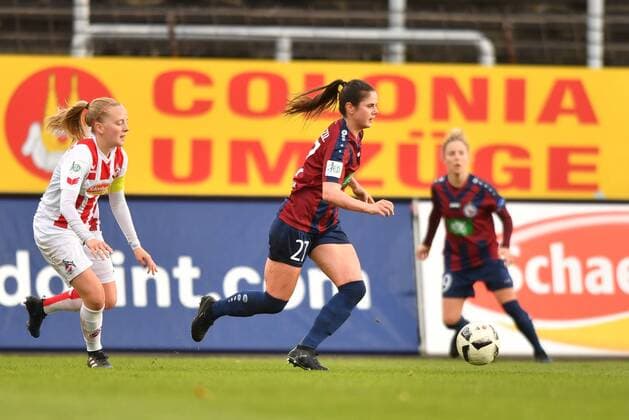 Sarah Zadrazil Potsdam 27 with ball in midfield Soccer Allianz Women Bundesliga 1 FC Köln 1 FFC Turbine Potsdam xmkx