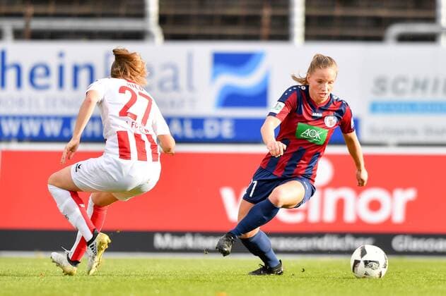 Tabea Kemme Potsdam 21 leaves Kristina Hild Cologne 27 Football Allianz Women Bundesliga 1 FC Köln 1 FFC Turbine Potsdam xmkx