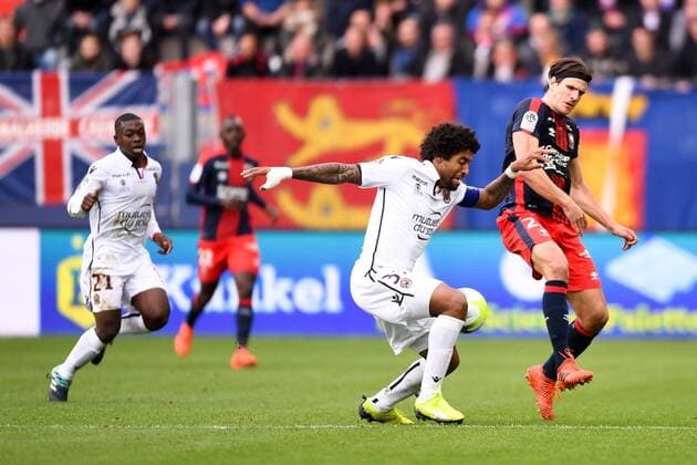 21 Nampalys MENDY (nice) - 26 Ivan SANTINI (caen) - 31 DANTE (nice) FOOTBALL : Caen vs Nice - Ligue 1 Conforama - 19 11 2017 AnthonyBIBARD FEP Panoramic 