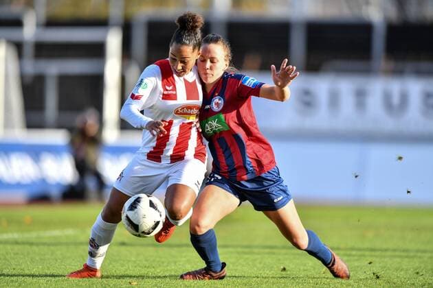 Duel Vanessa Fürst Cologne 4 with Viktoria Schwalm Potsdam 17 Soccer Allianz Women Bundesliga 1 FC Köln 1 FFC Turbine Potsdam xmkx