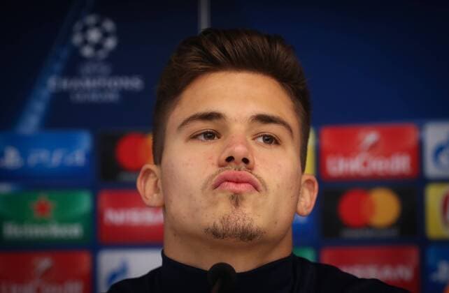 Anderlecht s Leander Dendoncker pictured during a press conference PK Pressekonferenz of Belgian soccer team RSC Anderlecht, Tuesday 21 November 2017 in Brussels. Tomorrow Anderlecht is playing a game in the group stage (Group B) of the UEFA Champions League competition against German Bayern Munich. VIRGINIExLEFOUR  x05206038x