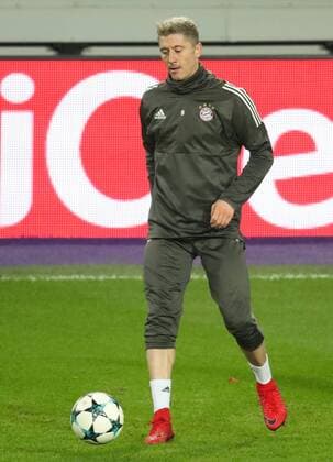 Bayern s Robert Lewandowski pictured during a training of German soccer team Bayern Munich, Tuesday 21 November 2017 in Brussels. Tomorrow Anderlecht is playing a game in the group stage (Group B) of the UEFA Champions League competition against Belgian RSC Anderlecht. VIRGINIExLEFOUR  x05206161x