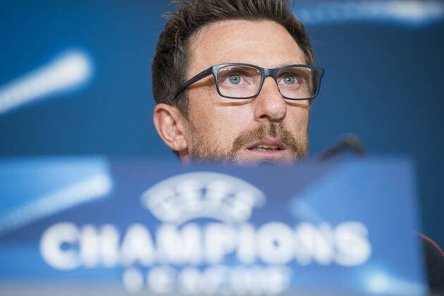 Roma coach Eusebio Di Francesco during press conference PK Pressekonferenz the day before champions league match between Atletico de Madrid and Roma at Wanda Metropolitano in Madrid, Spain. November 21, 2017.  (20171121023)