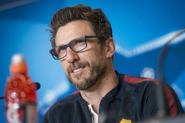 Roma coach Eusebio Di Francesco during press conference PK Pressekonferenz the day before champions league match between Atletico de Madrid and Roma at Wanda Metropolitano in Madrid, Spain. November 21, 2017.  (20171121001)