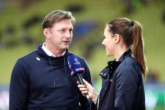 AS Monaco RB Leipzig Soccer Champions League Monaco 21 11 2017 Stade Louis II Soccer Champions League Group G 5 Round AS Monaco vs. RB Leipzig Picture Coach Ralph Hasenhüttl Hasenhuettl RB Leipzig in the SKY Sport Interview with Esther Sedlaczek