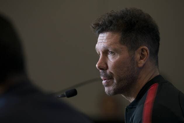 Atletico de Madrid coach Diego Pablo Simeone during press conference PK Pressekonferenz the day before champions league match between Atletico de Madrid and Roma at Wanda Metropolitano in Madrid, Spain. November 21, 2017.  (20171121033)