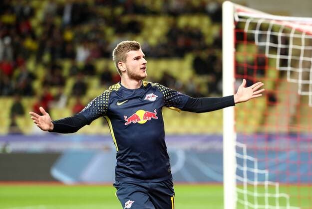 AS Monaco RB Leipzig Soccer Champions League Monaco 21 11 2017 Stade Louis II Soccer Champions League Group G 5 Gameday AS Monaco vs RB Leipzig Pictured Goalscorer Timo Werner 11 Leipzig Torjubel after his 0 2