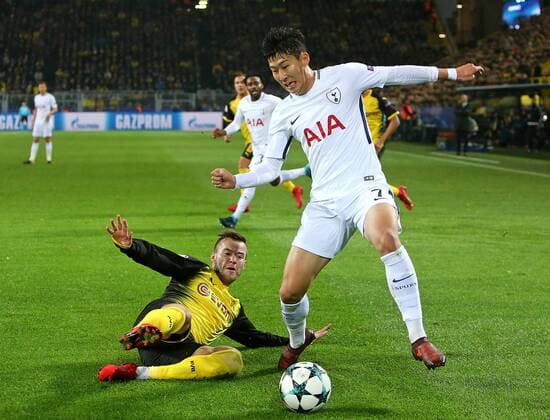 21 11 2017 Football UEFA Champions League 2017 2018 Group stage 5 Gameday Borussia Dortmund Tottenham Hotspur at Signal Iduna Park Dortmund v Andrej Yarmolenko Dortmund against Heung Min Son Tottenham Hotspur