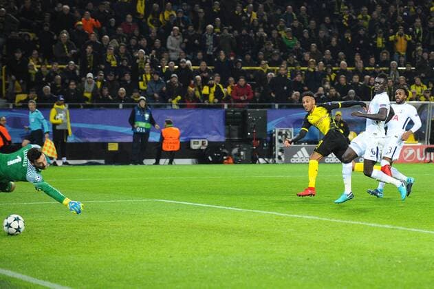 Dortmund Germany 26 09 2017 UEFA Champions League 2017 18 Season Group Stage Group H 5 Matchday BV Borussia Dortmund Tottenham Hotspur Goal to the 1 0 for Dortmund by Auba Pierre Emerick Aubameyang BVB at the back left DeFodi521