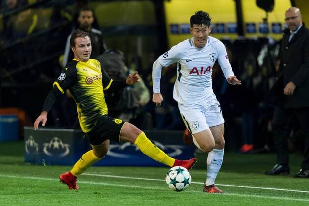 Dortmund Germany 26 09 2017 UEFA Champions League 2017 18 Season Group Stage Group H 5 Matchday BV Borussia Dortmund Tottenham Hotspur Mario Goetze BVB and Heung Min Son Totenham in DeFodi001