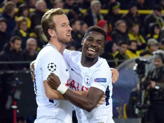 21 11 2017 xhbx Football Champions League Borussia Dortmund Tottenham Hotspur emspor v l Torjubel Goal celebration celebrate the goal 1 0 Harry Kane Tottenham Hotspur Serge Aurier Tottenham Hotspur Dortmund
