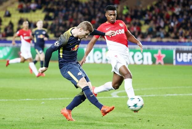 AS Monaco RB Leipzig Soccer Champions League Monaco 21 11 2017 Stade Louis II Soccer Champions League Group G 5 Gameday AS Monaco vs RB Leipzig Pictured l Timo Werner 11 Leipzig and Jemerson 5 Monaco