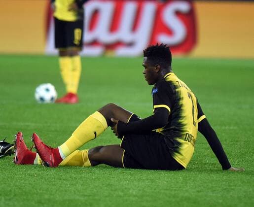 21 11 2017 xhbx Football Champions League Borussia Dortmund Tottenham Hotspur emspor v l Dan Axel Zagadou Borussia Dortmund injured injury Dortmund