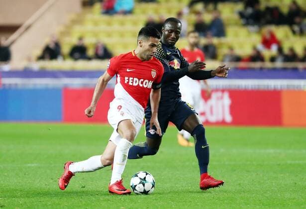 AS Monaco RB Leipzig Soccer Champions League Monaco 21 11 2017 Stade Louis II Soccer Champions League Group G 5 Gameday AS Monaco vs RB Leipzig The picture v l Radamel Falcao 9 Monaco and Naby Keita 8 Leipzig