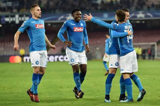 As Napoli 21 11 2017 - Champions League Napoli-Shakhtar Donetsk foto Antonello Sammarco Image nella foto: esultanza gol Piotr Zielisnki 