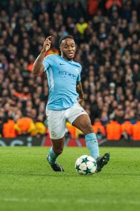 Manchester City v Feyenoord Rotterdam UEFA Champions League Raheem Sterling of Manchester City brings the ball under control during the UEFA Champions League match at the Etihad Stadium, Manchester Content Not Available For UK Newspapers Copyright: xMattxWilkinsonx FIL-10984-0062