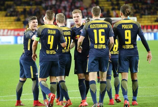 AS Monaco RB Leipzig Soccer Champions League Monaco 21 11 2017 Stade Louis II Soccer Champions League Group G 5 Matchday AS Monaco vs. RB Leipzig 1 4 1 4 Pictured l l Marcel Sabitzer Willi Orban Timo Werner Marcel Halstenberg Lukas Klostermann and Yussuf Poulsen all RB Leipzig