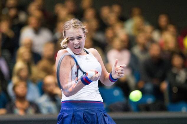 TALLINN, EESTI 21NOV17. Eesti Meedia tennis cup. Tennis match of the two of the best female tennis players in Estonia: KAIA KANEPI (in black shirt) and ANETT KONTAVEIT (in white shirt). The winner is Kaia Kanepi. TALLINN Harjumaa Estonia Saku Suurhall  Copyright: xTAIROxLUTTERx