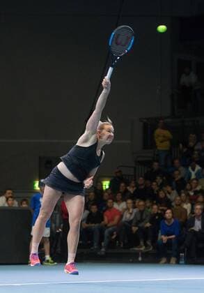TALLINN, EESTI 21NOV17. Eesti Meedia tennis cup. Tennis match of the two of the best female tennis players in Estonia: KAIA KANEPI (in black shirt) and ANETT KONTAVEIT (in white shirt). The winner is Kaia Kanepi. TALLINN Harjumaa Estonia Saku Suurhall  Copyright: xTAIROxLUTTERx