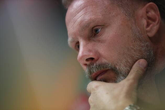SOCCER - EL, Milan vs A.Wien, preview MILAN,ITALY,22.NOV.17 - SOCCER - UEFA Europa League, AC Milan vs FK Austria Wien, preview, press conference PK Pressekonferenz of A.Wien. Image shows head coach Thorsten Fink (A.Wien). GEPAxpictures xAndreasxPranter