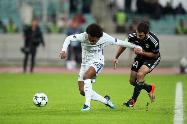 BAKU 22.11.2017 MECZ 5. KOLEJKA GRUPA C LIGA MISTRZOW SEZON 2017 18: QARABAG AGDAM - CHELSEA FC LONDYN --- UEFA CHAMPIONS LEAGUE MATCH: QARABAG FK - CHELSEA FC LONDON WILLIAN RASZAD SADYGOW FOT. PIOTR KUCZA FOTOPYK NEWSPIX.PL --- Newspix.pl  171122PYK0007