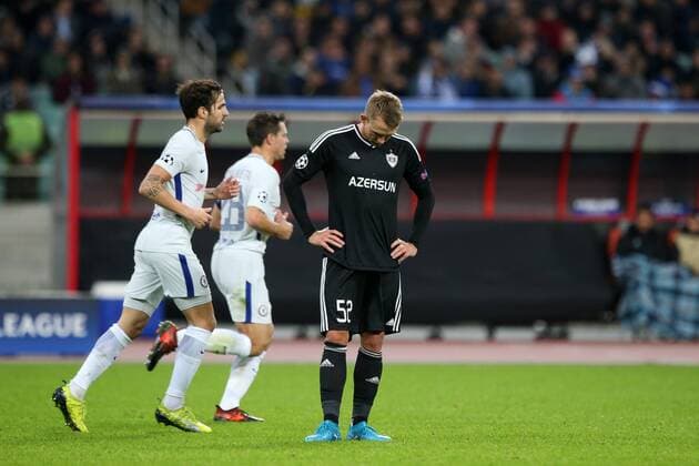 BAKU 22.11.2017 MECZ 5. KOLEJKA GRUPA C LIGA MISTRZOW SEZON 2017 18: QARABAG AGDAM - CHELSEA FC LONDYN --- UEFA CHAMPIONS LEAGUE MATCH: QARABAG FK - CHELSEA FC LONDON JAKUB RZEZNICZAK FOT. PIOTR KUCZA FOTOPYK NEWSPIX.PL --- Newspix.pl  171122PYK0016