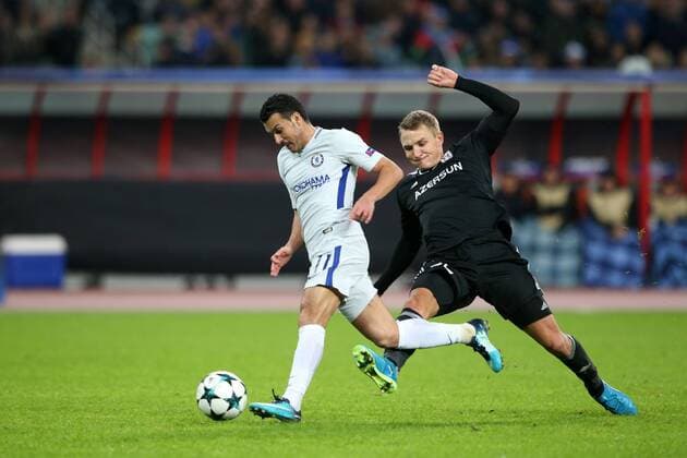BAKU 22.11.2017 MECZ 5. KOLEJKA GRUPA C LIGA MISTRZOW SEZON 2017 18: QARABAG AGDAM - CHELSEA FC LONDYN --- UEFA CHAMPIONS LEAGUE MATCH: QARABAG FK - CHELSEA FC LONDON PEDRO RODRIGUEZ JAKUB RZEZNICZAK FOT. PIOTR KUCZA FOTOPYK NEWSPIX.PL --- Newspix.pl  171122PYK0018