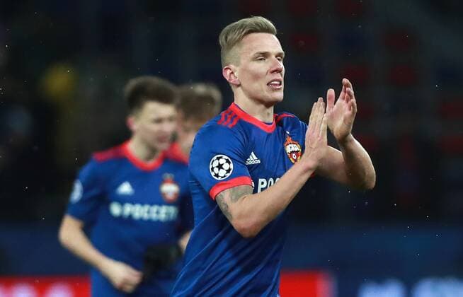 MOSCOW, RUSSIA â€“ NOVEMBER 22, 2017: CSKA Moscow s Pontus Wernbloom celebrates winning their 2017 18 UEFA Champions League Group A Round 5 football match against Benfica Lisbon at VEB Arena with a 2-0 score. Sergei Fadeichev TASS  TS06A31D