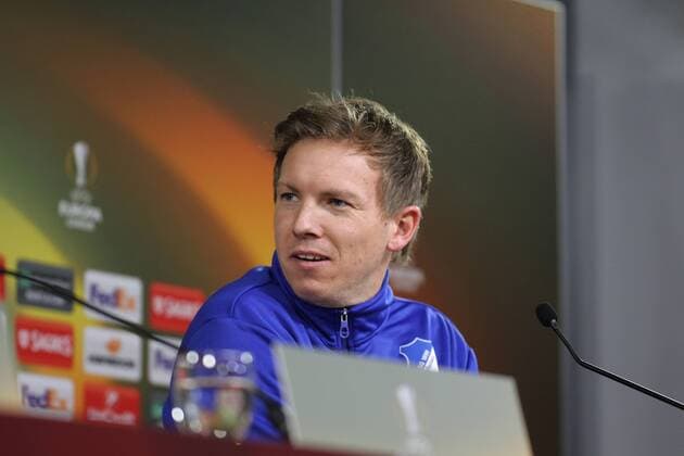 Pressekonferenz PK - FOOTBALL, FUSSBALL - TSG Hoffenheim coach, Julian Nagelsmann during the press conference PK Pressekonferenz before the match against SC Braga to the Europa League Group Stage. Braga, Portugal, 22nd November. Photo: IMAGO Pedro Benavente PUBxNOTxINxPOR PEDRO BENAVENTE
