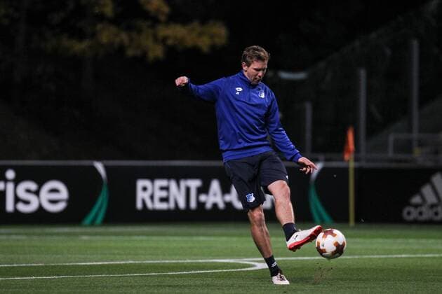 Pressekonferenz PK - FOOTBALL, FUSSBALL - TSG Hoffenheim coach, Julian Nagelsmann during the training session before the match against SC Braga to the Europa League Group Stage. Braga, Portugal, 22nd November. Photo: IMAGO Pedro Benavente PUBxNOTxINxPOR PEDRO BENAVENTE