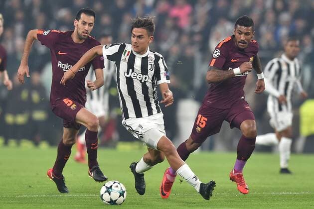 Sergio, Paulinho Barcelona, Paulo Dybala Juventus Torino 22-11-2017 Allianz Stadium Champions League 2017 2018 Group D Juventus - Barcelona Foto Andrea Staccioli Insidefoto andreaxstaccioli