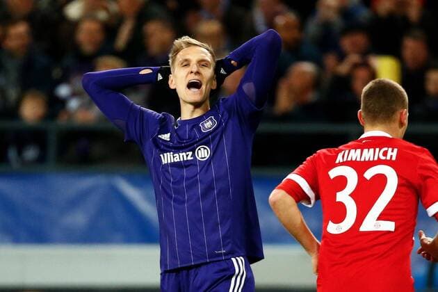 BRUSSELS, BELGIUM - NOVEMBER 22 : Lukasz Teodorczyk forward of RSC Anderlecht FOOTBALL : Anderlecht vs Bayern Munich - Ligue des Champions - 22 11 2017 PhotoNews Panoramic  775030972