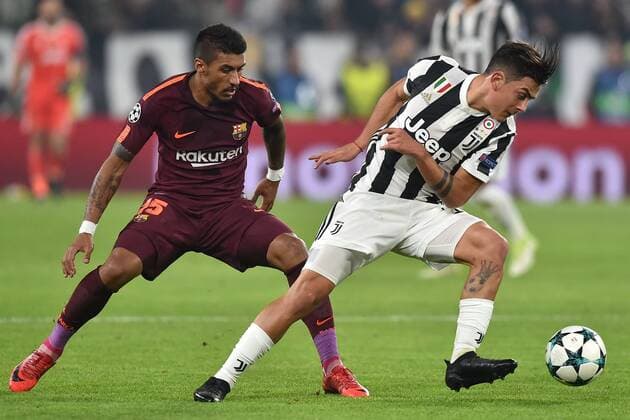 Paulinho Barcelona , Paulo Dybala Juventus Torino 22-11-2017 Allianz Stadium Champions League 2017 2018 Group D Juventus - Barcelona Foto Andrea Staccioli Insidefoto andreaxstaccioli