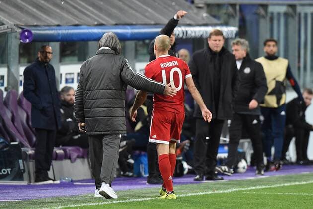 Football Champions League Group Stage 5 Gameday RSC Anderlecht FC Bayern Munich on 22 11 2017 in Constant Vanden Stock Stadium in Anderlecht Arjen Robben Munich misses right off the field xRx