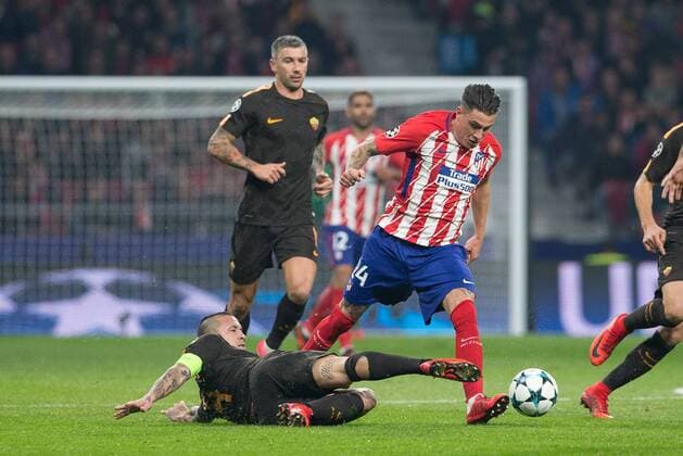 Jose Maria Gimenez of Atletico Madrid during the UEFA Champions League group C match between Atletico Madrid and Roma played at Wanda Metropolitano Stadium in Madrid, on November 22th 2017.  xRudyx xAFP7x xAtleticoxdexMadridxvxRoma,xChampionsxLeague,xSpain,xNovx22thx201x