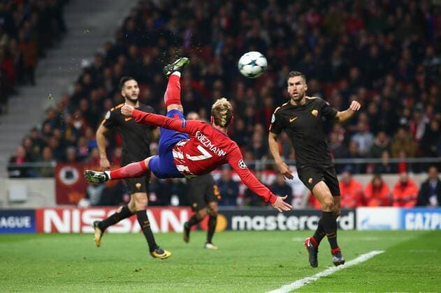 Madrid, Spain. 22th November 2017: Antoine Griezmann, forward from Atletico de Madrid, celebrating after scoring during UEFA Champions League group stage against AS Roma at Wanda Metropolitano. (Photo by: Ivan Abanades Medina Cordon Press).  xIvanxAbanadesxMedinax xAtleticoxdexMadridx-xASxRomax