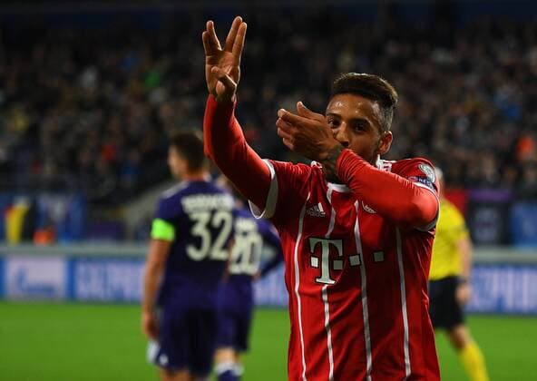 22 11 2017 xjhx Football Champions League RSC Anderlecht FC Bayern Muenchen emspor v l Corentin Tolisso FC Bayern Muenchen celebrate the goal Torjubel to 1 2 Anderlecht
