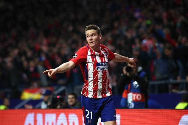 Madrid, Spain. 22th November 2017: Gameiro, forward from Atletico de Madrid, celebrating after scoring during UEFA Champions League group stage against AS Roma at Wanda Metropolitano. (Photo by: Ivan Abanades Medina Cordon Press).  xIvanxAbanadesxMedinax xAtleticoxdexMadridx-xASxRomax