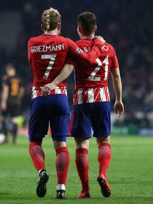 Madrid, Spain. 22th November 2017: Antoine Griezmann, forward from Atletico de Madrid, celebrating after scoring during UEFA Champions League group stage against AS Roma at Wanda Metropolitano. (Photo by: Ivan Abanades Medina Cordon Press).  xIvanxAbanadesxMedinax xAtleticoxdexMadridx-xASxRomax