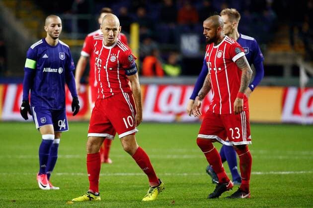BRUSSELS, BELGIUM - NOVEMBER 22 : Arjen Robben midfielder of Bayern during the UEFA Champions League group B FOOTBALL : Anderlecht vs Bayern Munich - Ligue des Champions - 22 11 2017 PhotoNews Panoramic  775030972
