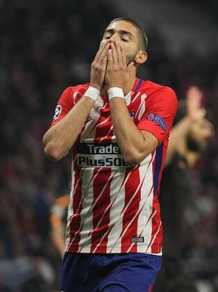 Atletico de Madrid s forward Carrasco lamenting during Champions League match between Atletico de Madrid and Roma at the Wanda Metropolitano stadium in Madrid, Wednesday, november. 22th 2017.  xIrinaxR.xH.x xAFP7x xAtleticoxdexMadridxvxRoma,xChampionsxLeague,xSpain,xNovx22thx201x