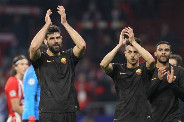 Federico Fazio, Stephan El Shaarawy, DELUSIONE DEJECTION Madrid 22-11-2017 Estadio Metropolitano Champions League 2017 2018 Group C Atletico Madrid - AS Roma Foto Gino Mancini Insidefoto ginoxmancini