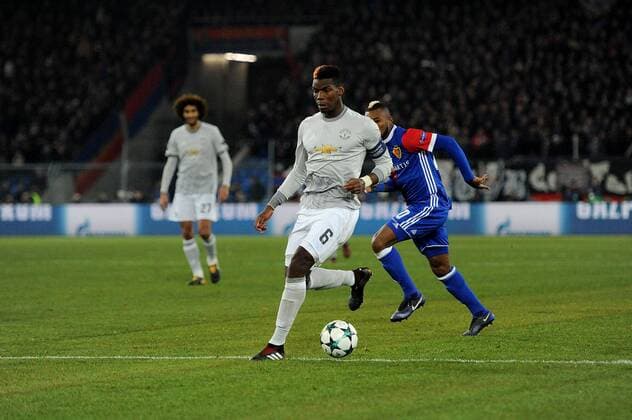 22nd November 2017, St Jakob-Park, Basel, Switzerland; UEFA Champions League, FC Basel versus Manchester United ManU Paul Pogba of Manchester United runs with the ball  ActionPlus11954898