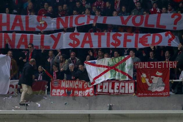 Bayern fans with banner RSC Anderlecht vs Bayern Munich Champions League Football 22 11 2017 Anderlecht Copyright: xLanger Eibner-Pressefotox EP_HLR