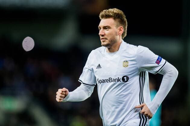 171123 Nicklas Bendtner of Rosenborg during the UEFA Europa League match between Rosenborg and Real Sociedad on November 23, 2017 in Trondheim. Photo: Jon Olav Nesvold BILDBYRAN kod JE 160081  Copyright: JONxOLAVxNESVOLD BB171123BB457