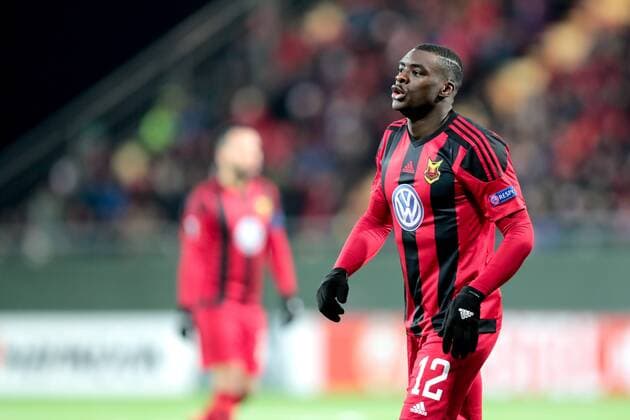 171123 Östersunds Ken Sema deppar under fotbollsmatchen i Europa League mellan Östersund och Zorja Luhansk den 23 november 2017 i Östersund.  Copyright: TOBIASxNYKÄNEN BB171123TN005