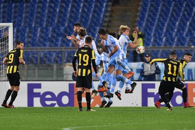 As Roma 23 11 2017 - Europa League Lazio-Vitesse foto Antonello Sammarco Image nella foto: gol Bryan Linssen 