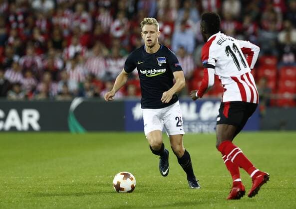 DAVID S. BUSTAMANTE 23 11 2017 BILBAO PAIS VASCO Partido correspondiente a la Jornada 5 del grupo J de la UEFA Europa League de futbol entre el Athletic de Bilbao y el Hertha BSC Berlin disputado en el Estadio San Mames de Bilbao. Arne Maier  xDAVIDxS.xBUSTAMANTEx xx